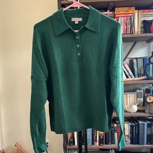 J. Crew Forest Green Collared Sweater